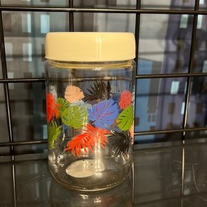 New Simply Home Painted Leaves Glass Storage Jar, 23.3oz Multicolor